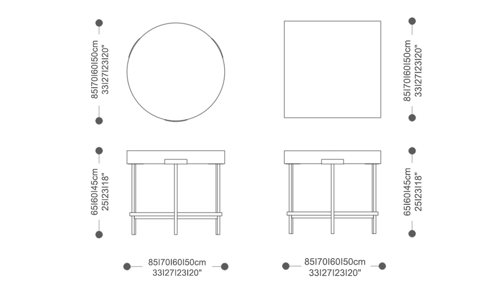 Image of the main dimensions of the product